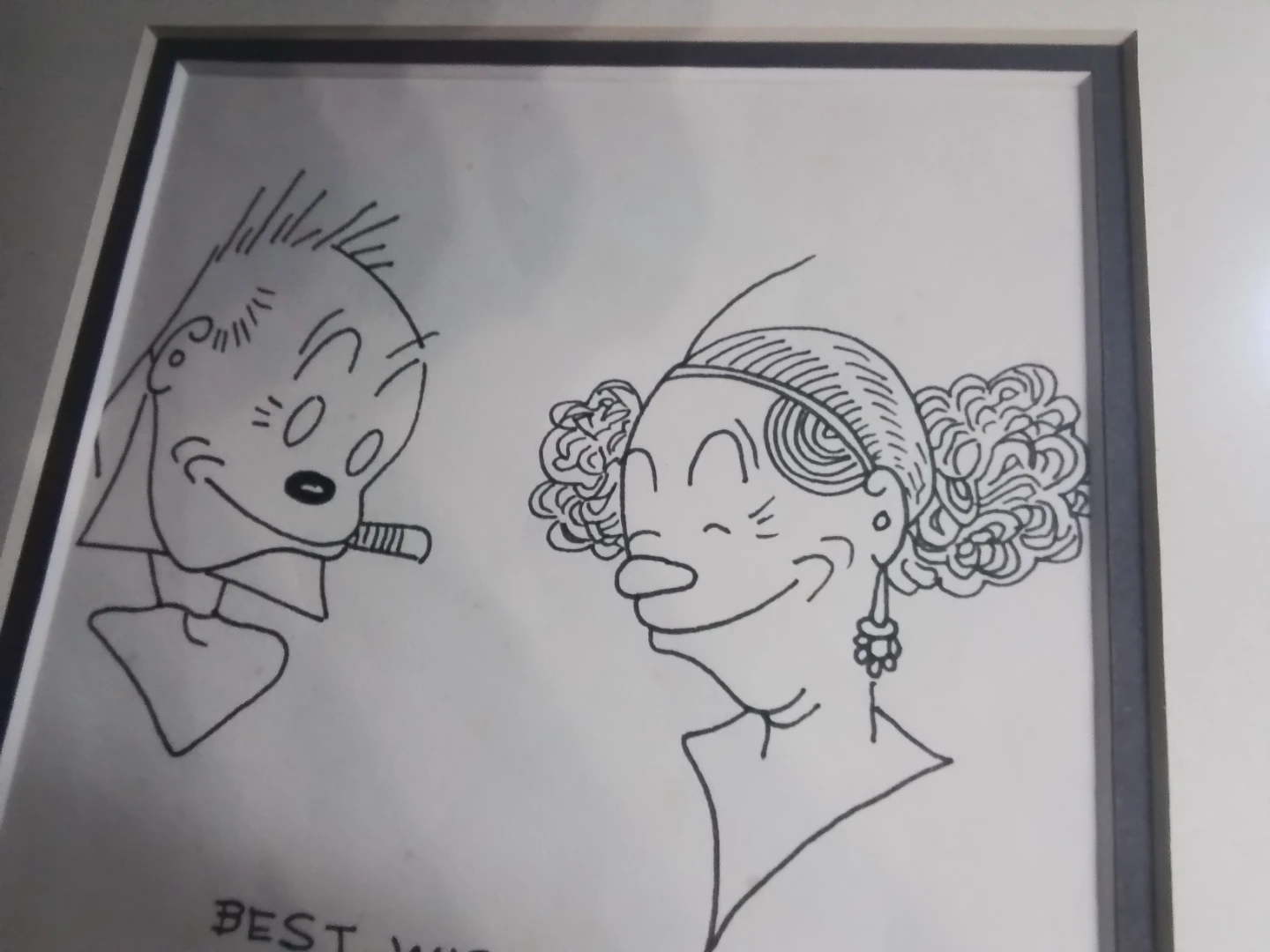 George McManus Original Signed Ink Sketch – Jiggs & Maggie - photo 3