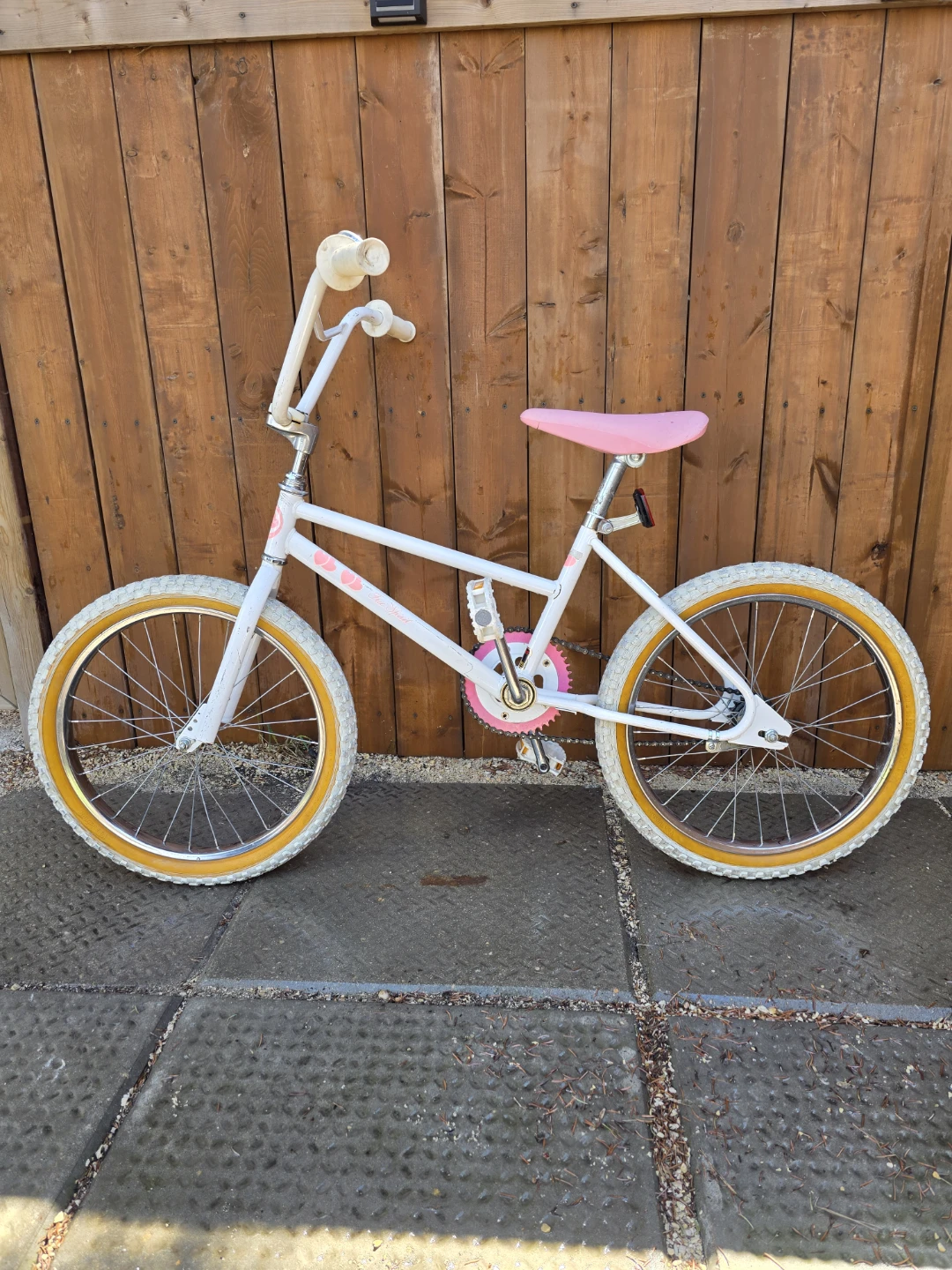 Girls Pink and White BMX Bicycle