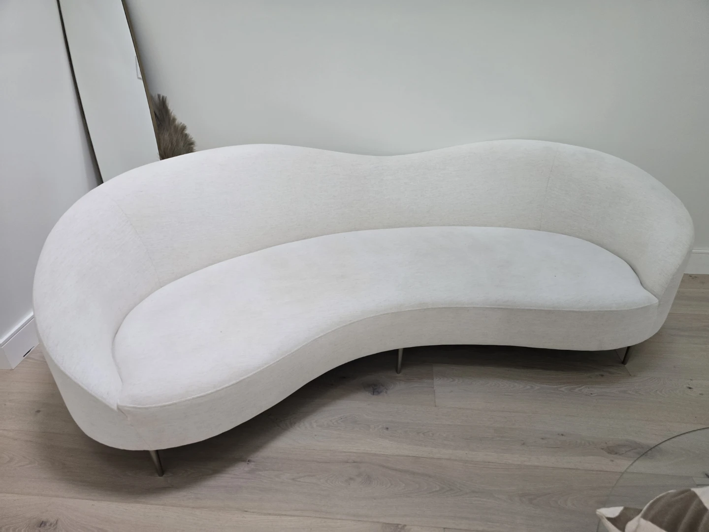 Curved Boucle Sofa
