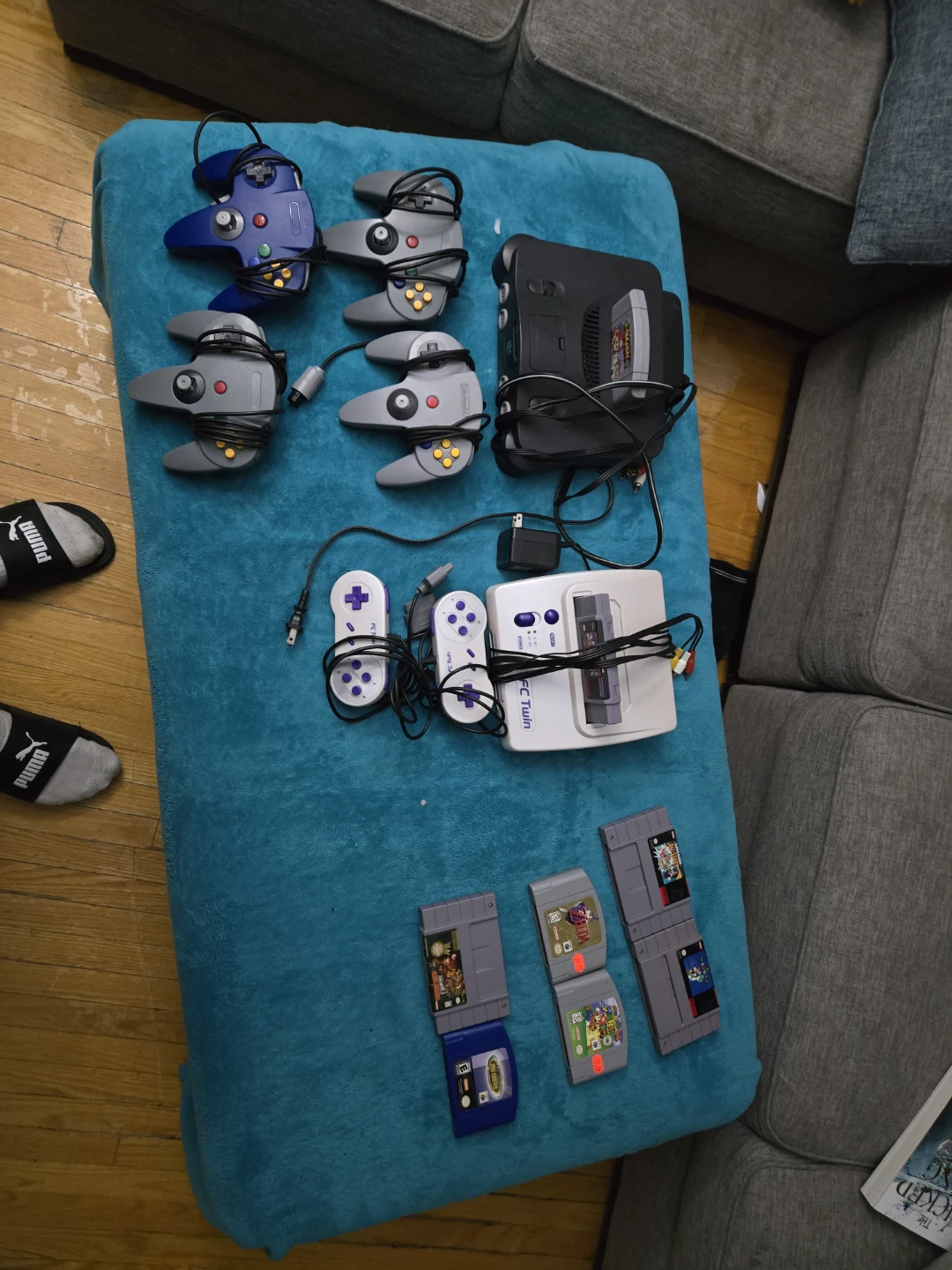 Huge Retro Nintendo Bundle  N64  FC Twin Mario/Zelda Games