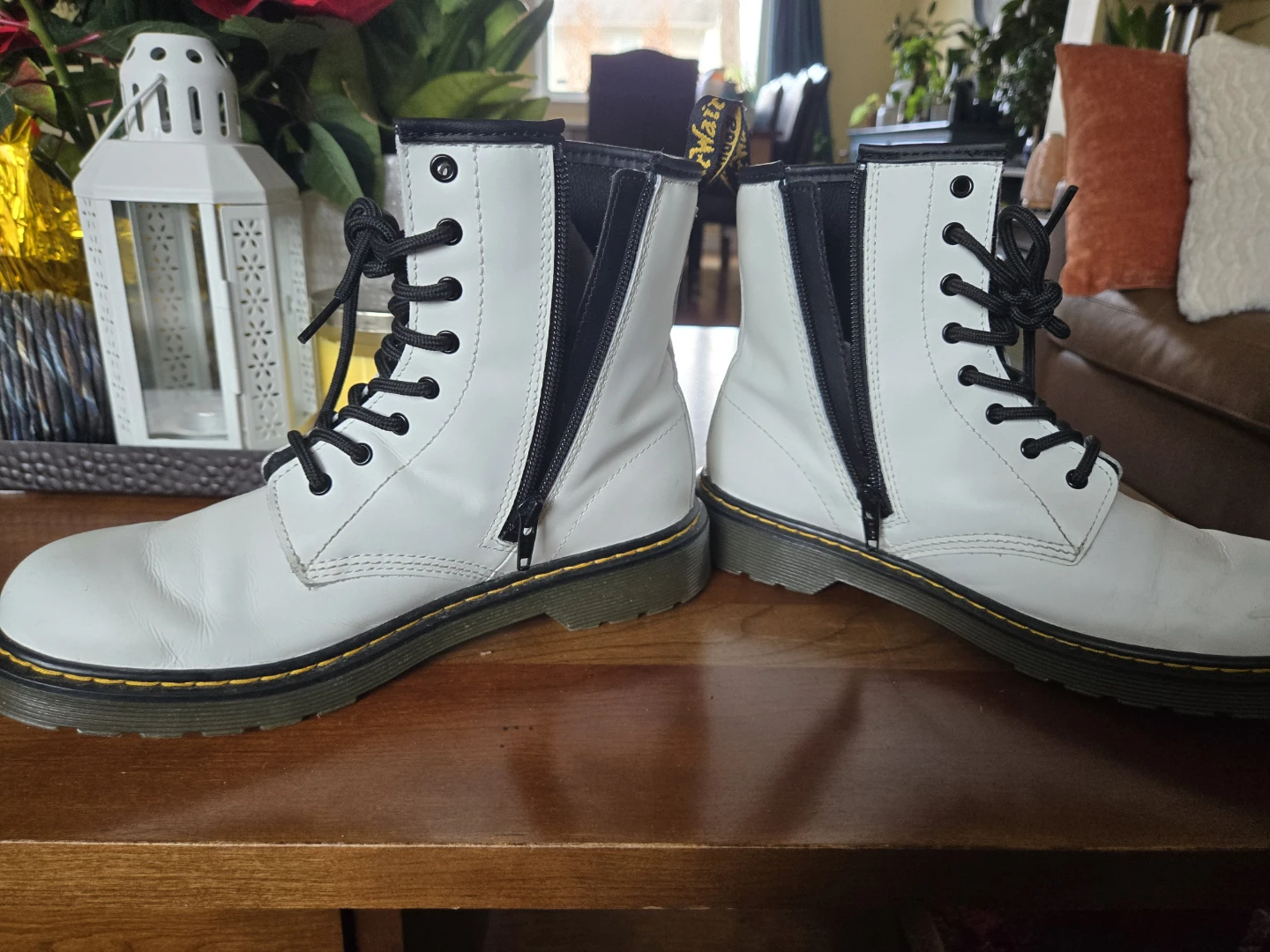 Dr. Martens 1460 Y White Lace Up Boots