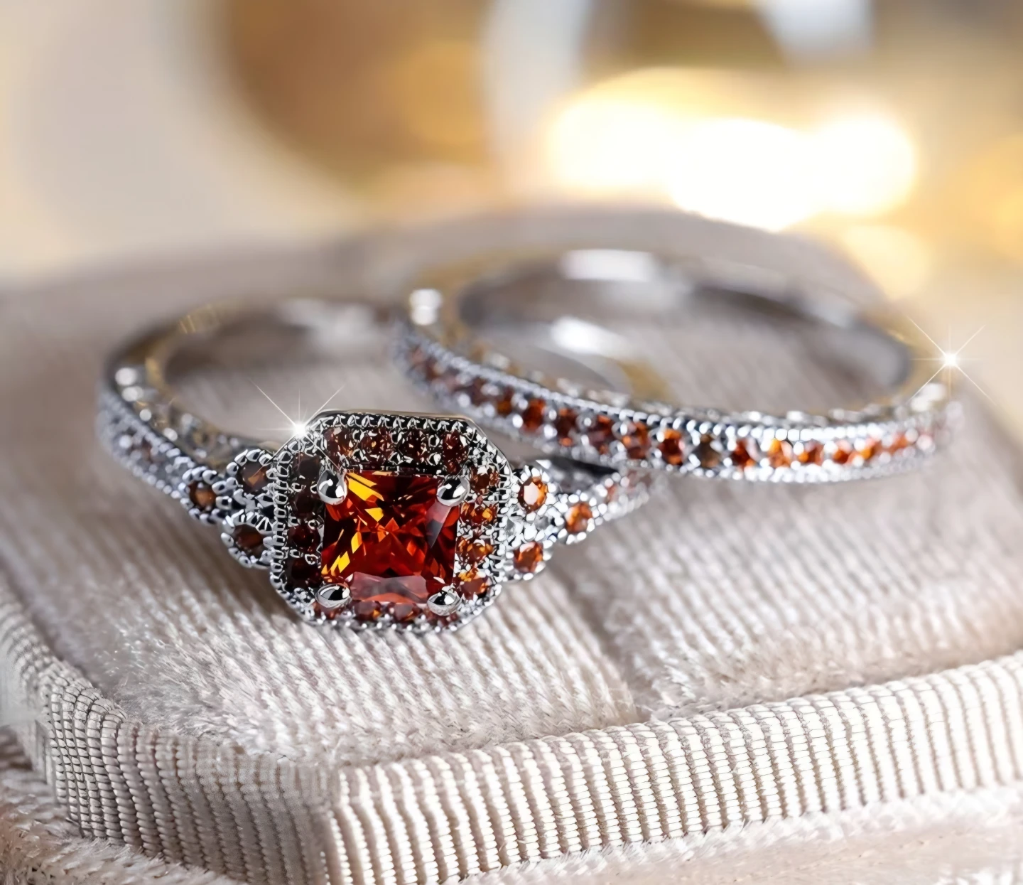 Simple and Elegant 2pc Love Ring Set