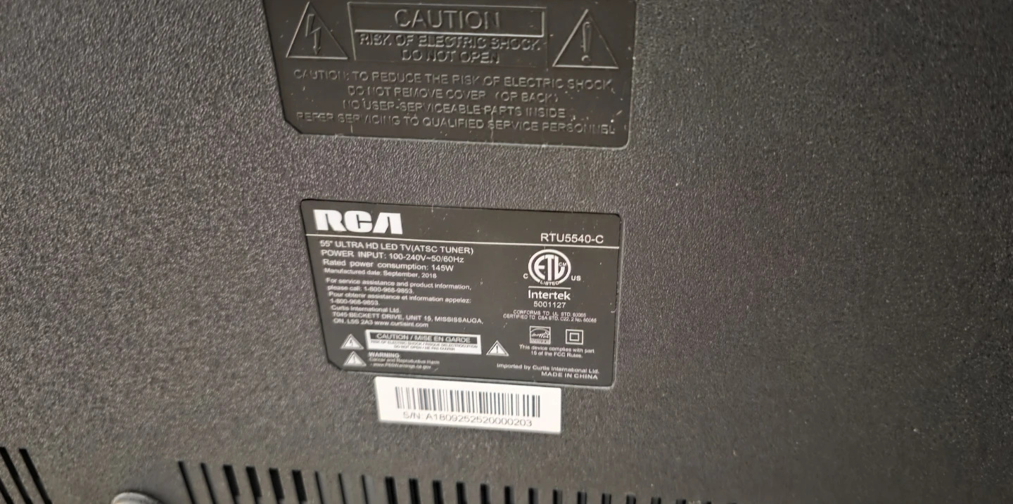 RCA 55" Ultra HD LED TV RTU5540-C - photo 2