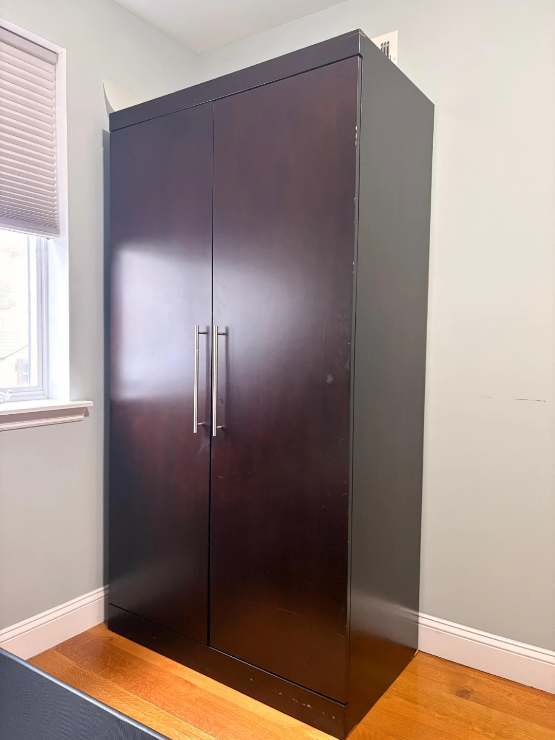 Dark Wood Double Door Wardrobe Armoire