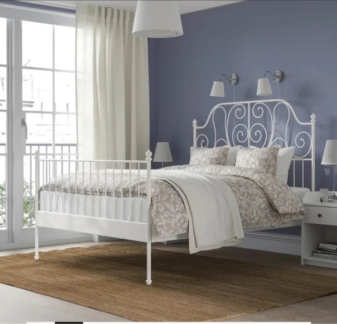 IKEA White Metal Bed Frame