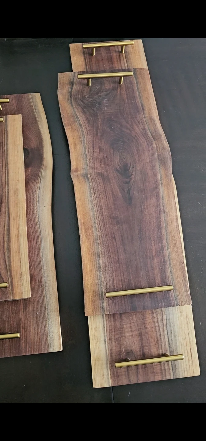 Live Edge Wood Serving Trays with Handles (Set of 3) - photo 3