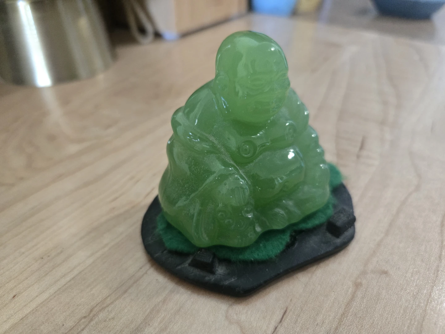 Real Jade Stone Laughing Buddha Figurine