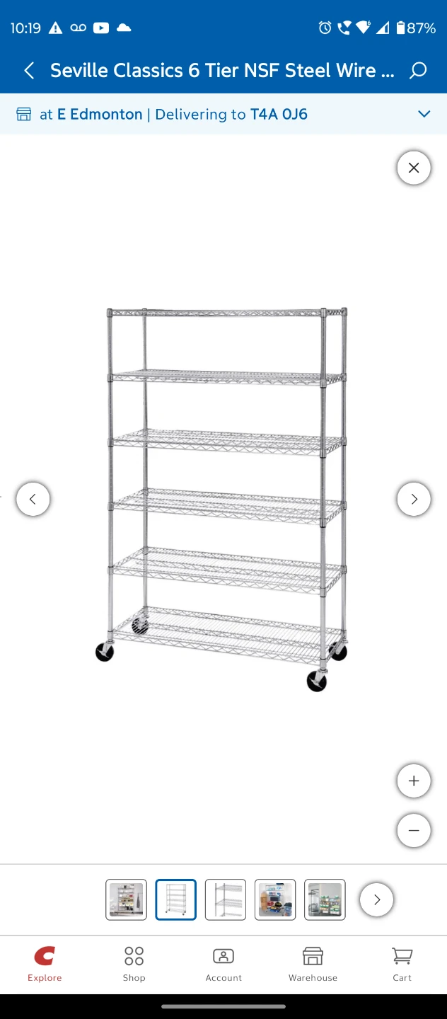 6-Tier Seville Classics Heavy-Duty NSF Steel Wire Shelving Unit