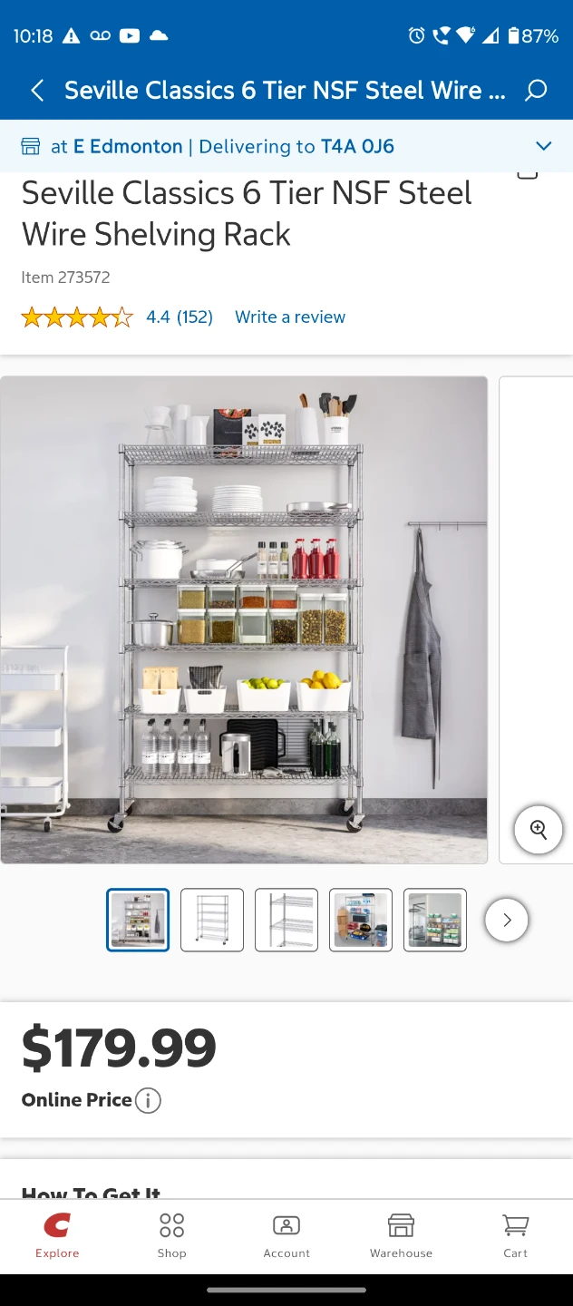 6-Tier Seville Classics Heavy-Duty NSF Steel Wire Shelving Unit - photo 2