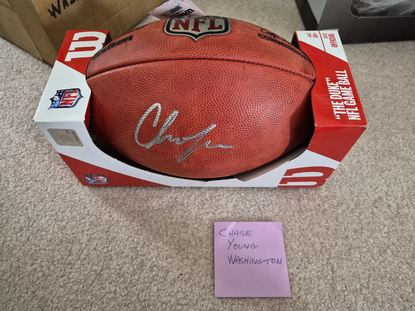 Signed Chase Young NFL Football