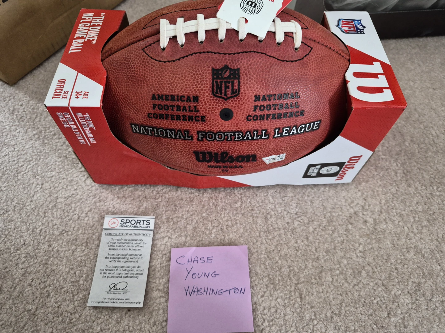 Signed Chase Young NFL Football - photo 2