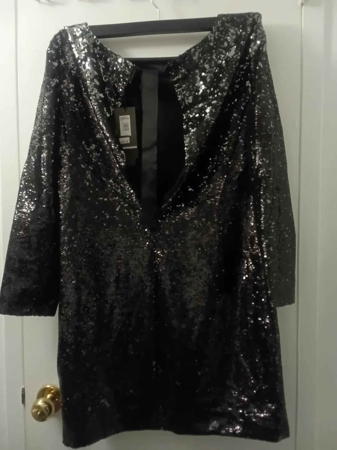 Black Sequin Mini Dress