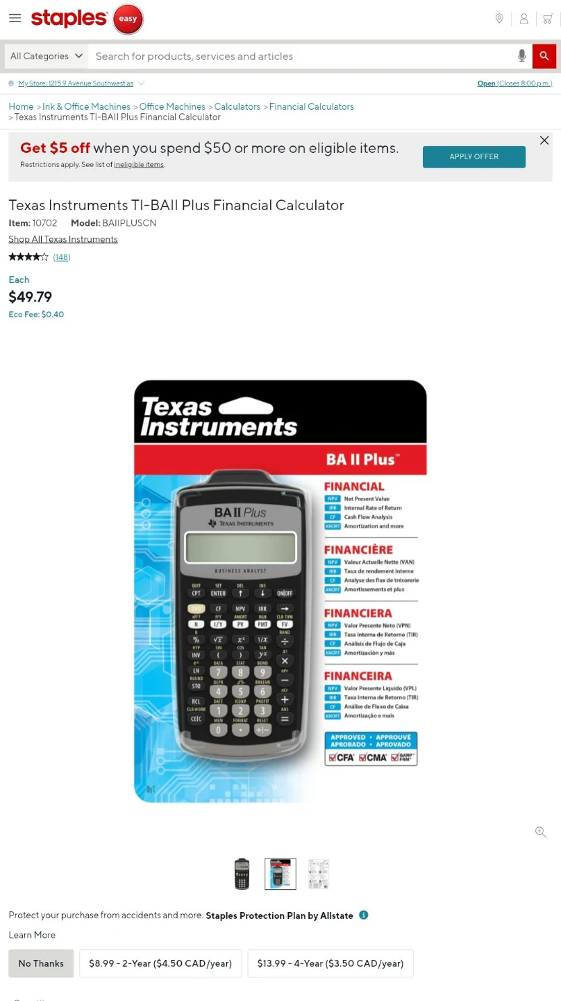 Texas Instruments BA II Plus Financial Calculator - photo 2