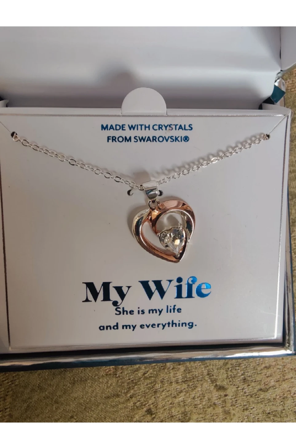My Wife Heart Pendant Necklace in Rose Gold and Silver - photo 2
