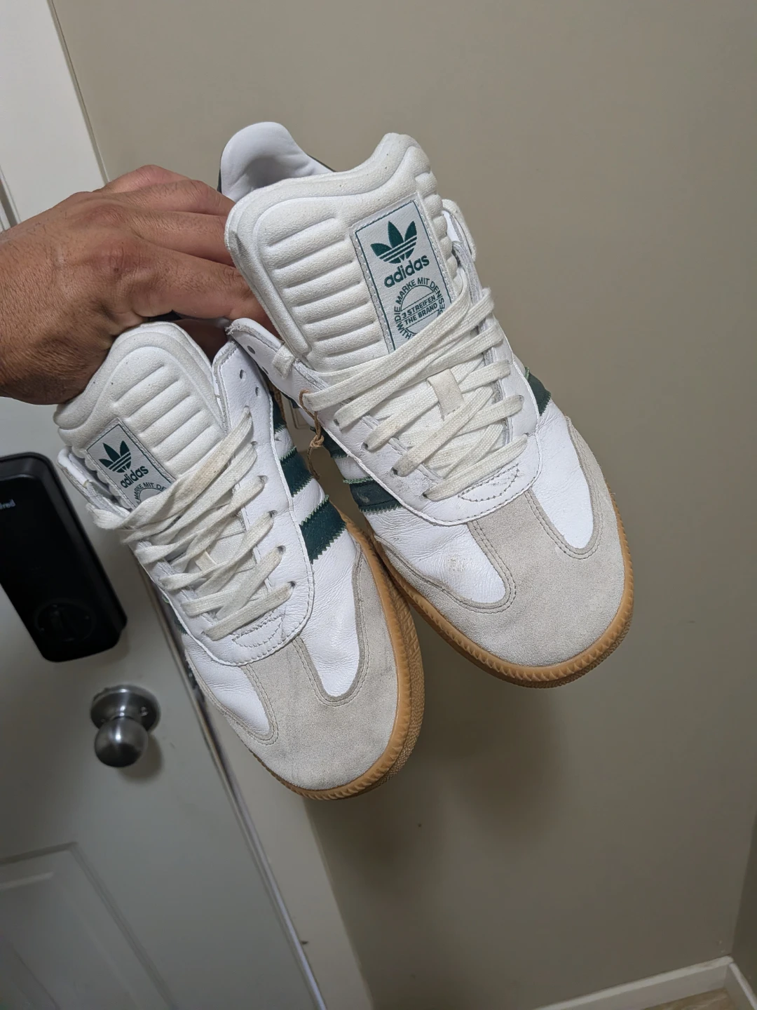 Adidas Samba Sneakers White Green Gum Sole - photo 4