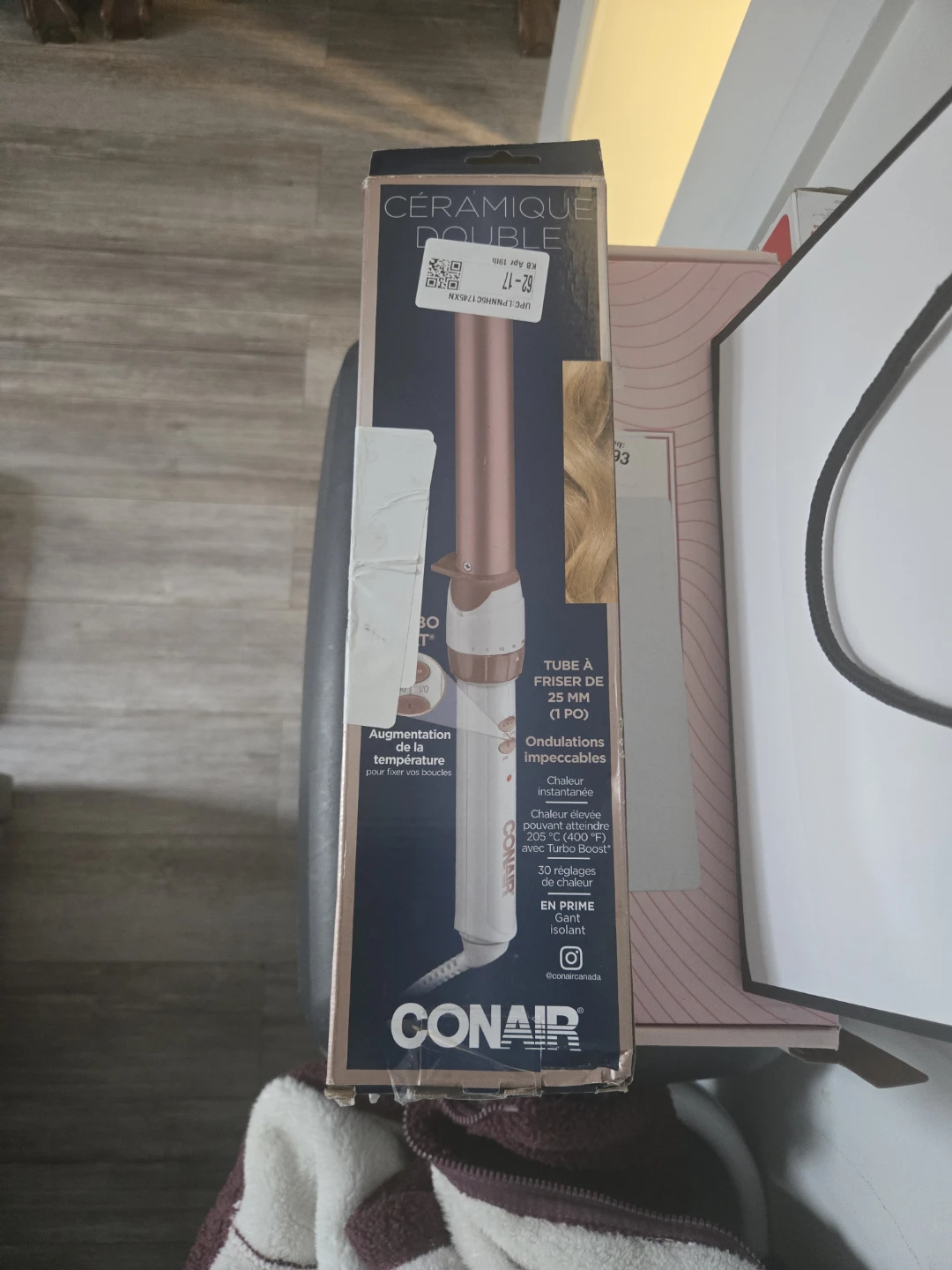 Conair Double Ceramic Curling Wand 1-inch White/Rose Gold