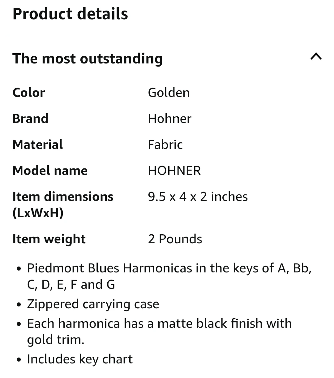 Hohner Piedmont Blues Harmonica 7pcs Set with Carrying Case - photo 4