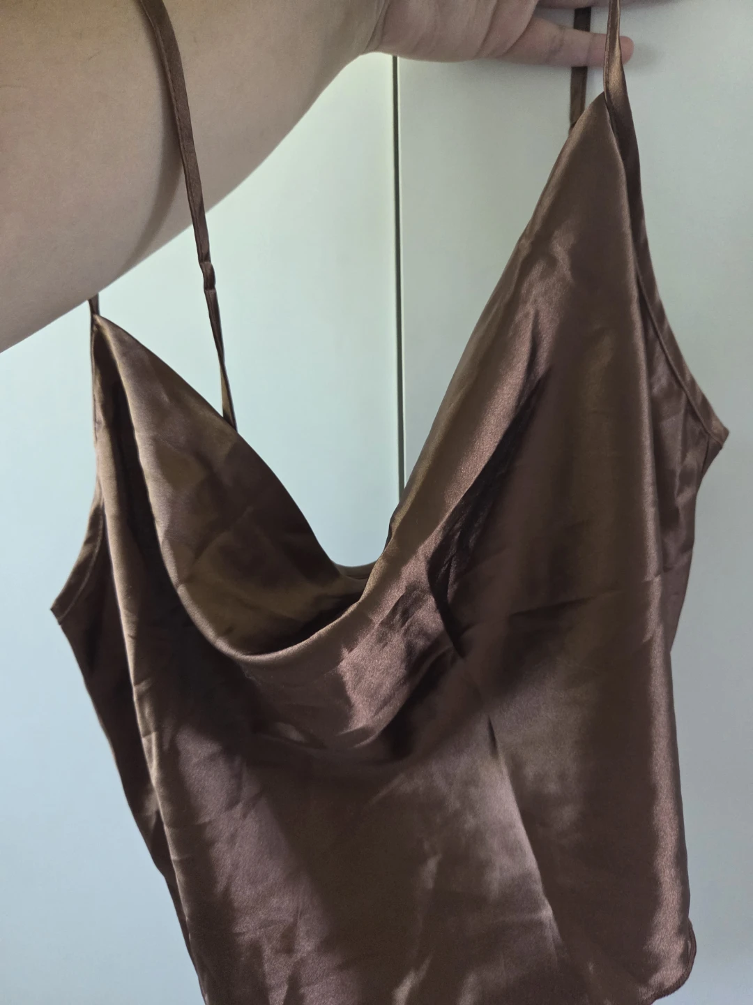 Brown Satin Cami Top