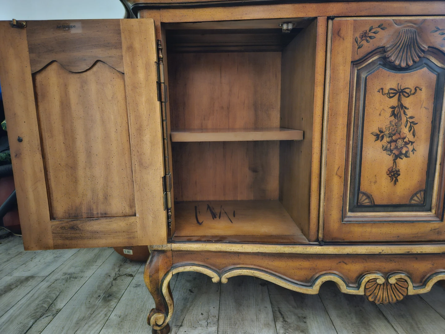 Vintage Wooden Sideboard Cabinet with Decorative Inlay - photo 2