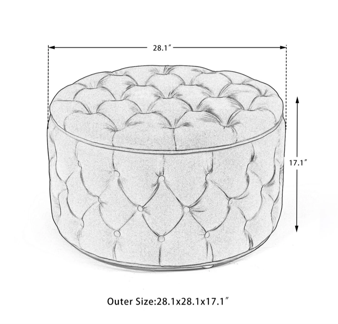 Green Velvet Tufted Storage Ottoman - 28.1" x 17.1" - photo 2