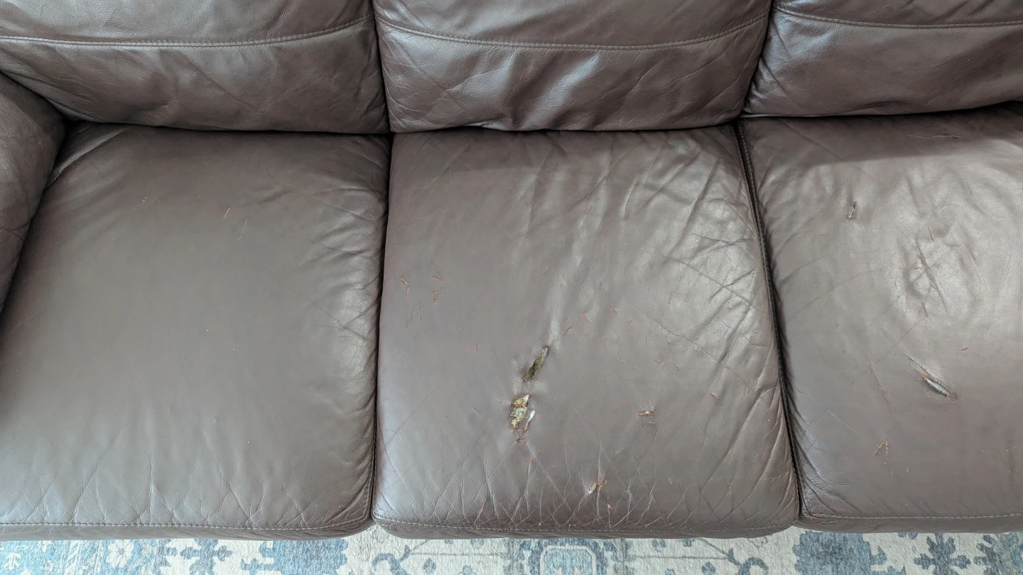 Brown Leather 3-Seater Sofa - photo 3