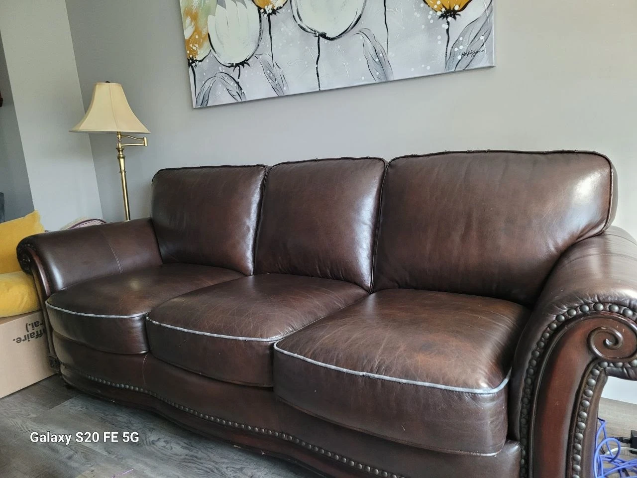 Brown Leather Sofa - photo 2