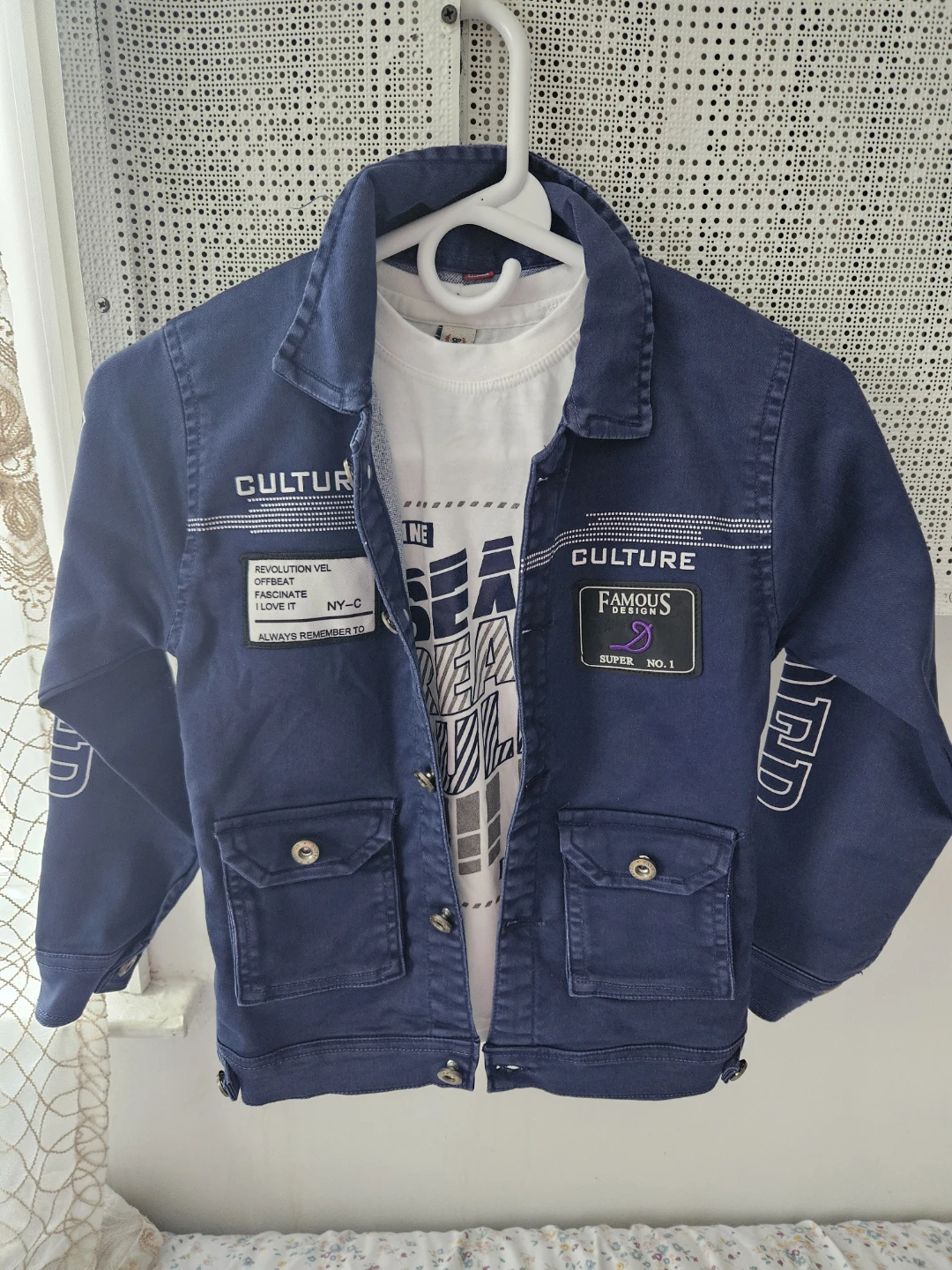 Kids Blue Denim Jacket and Pants Set