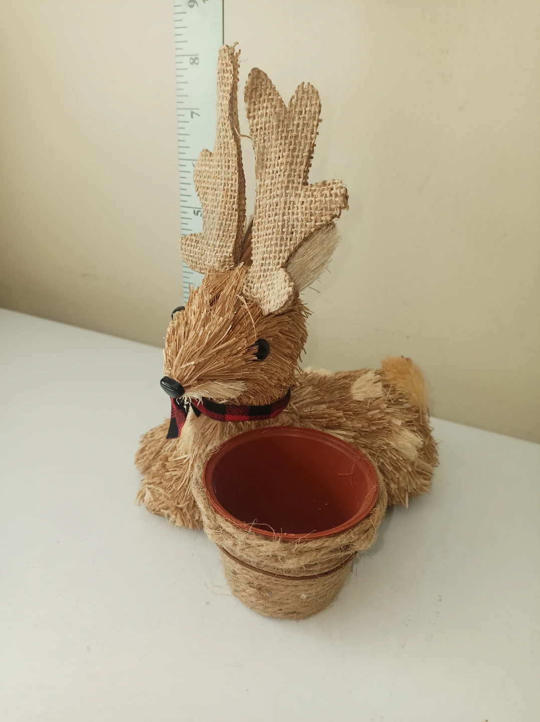 Burlap Reindeer Planter with Pot - photo 3