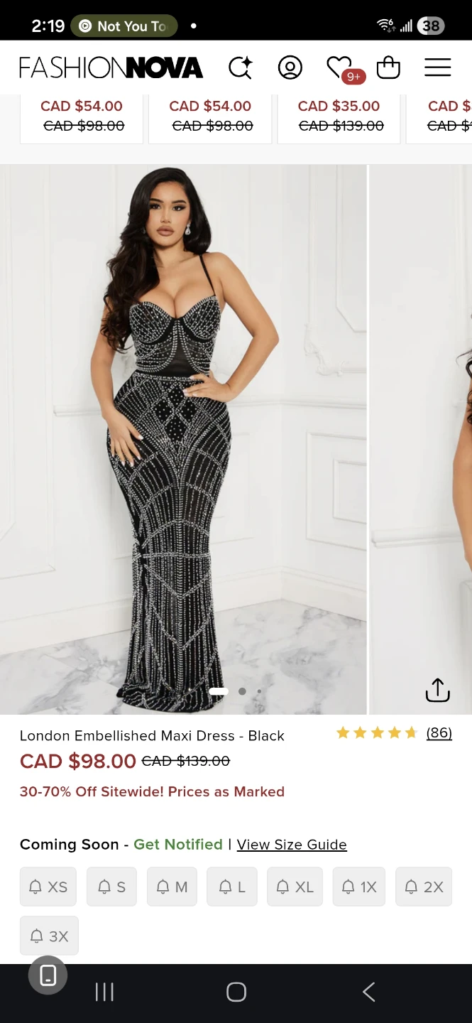 Fashion Nova London Embellished Maxi Dress - Black
