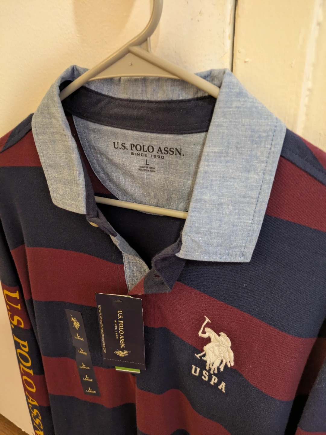 U.S. Polo Assn. Long Sleeve Rugby Shirt - Men's Large *NEW* - photo 2