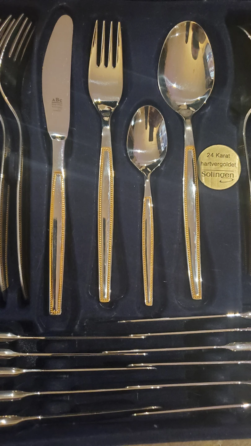 24 Karat Gold Plated Cutlery Set Qualitäts-Bestecke aus Solingen - photo 3