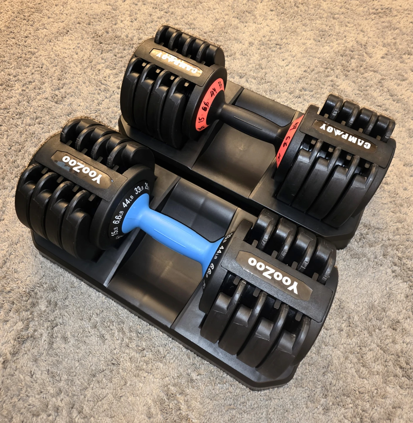 44 lb Adjustable Dumbbells (Pair) 6.6lbs - 44lbs Weights - photo 4