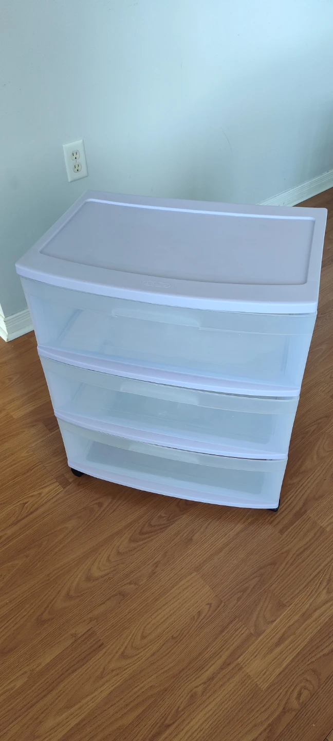 Sterilite 3 Drawer Plastic Rolling Cart