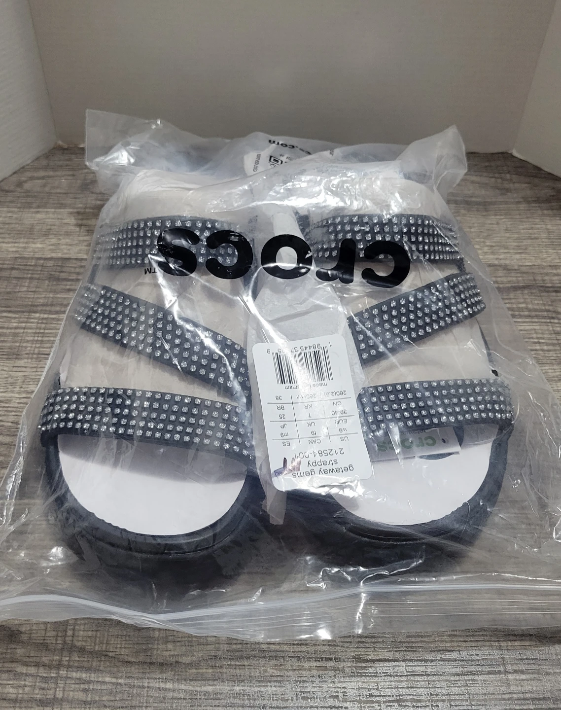 Crocs Getaway Gems Strappy Sandals Black Size W9 - photo 4