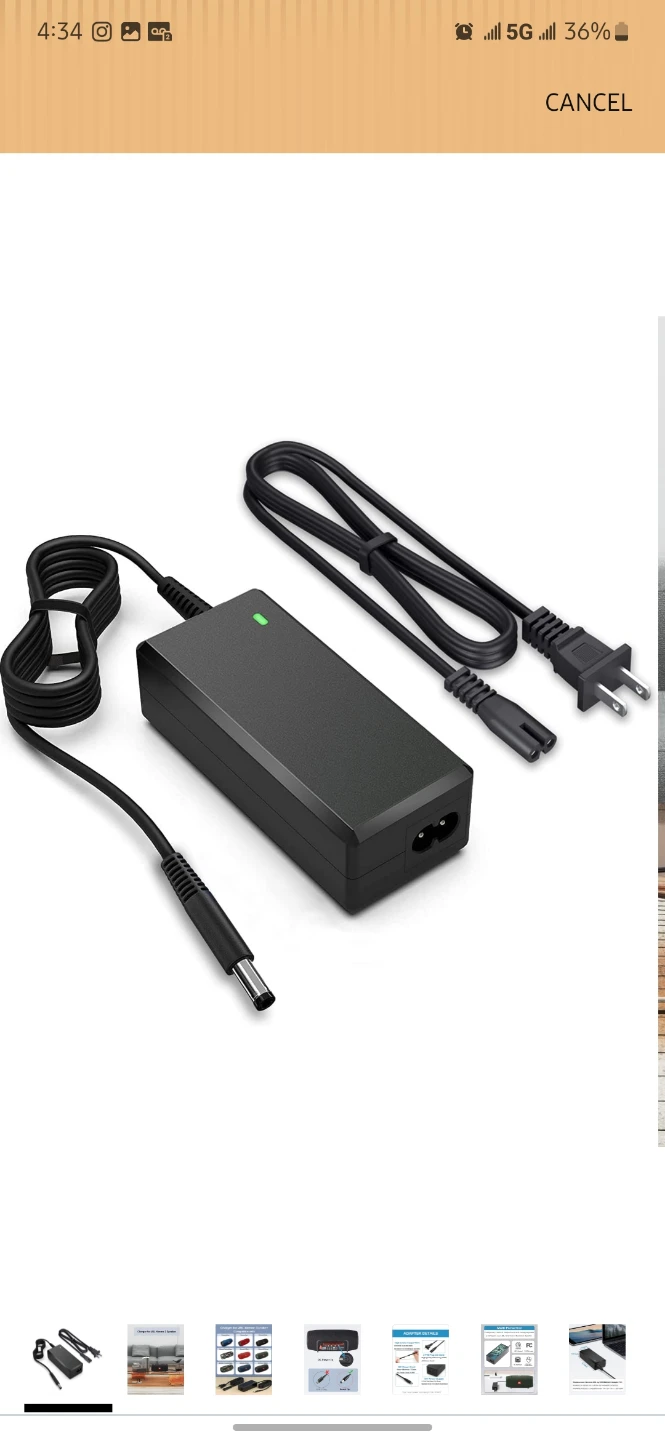Black Laptop Power Adapter Charger