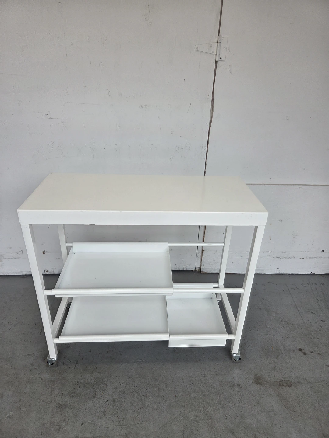 White Rolling Utility Cart with Shelves