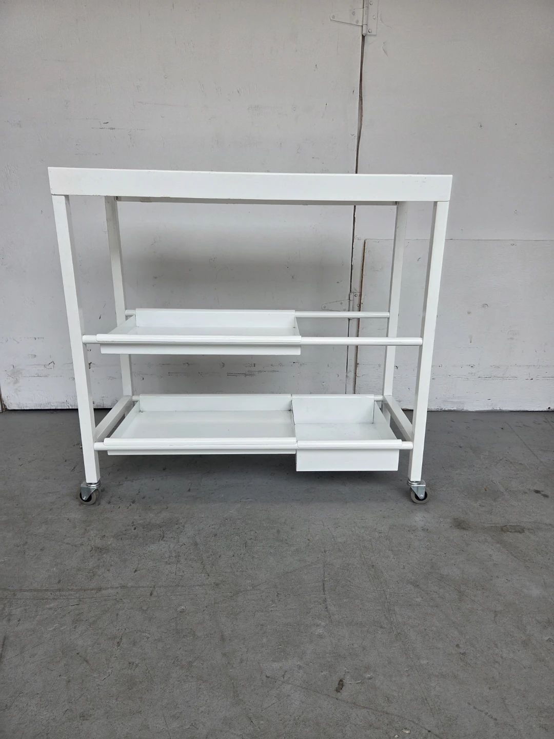 White Rolling Utility Cart with Shelves - photo 2