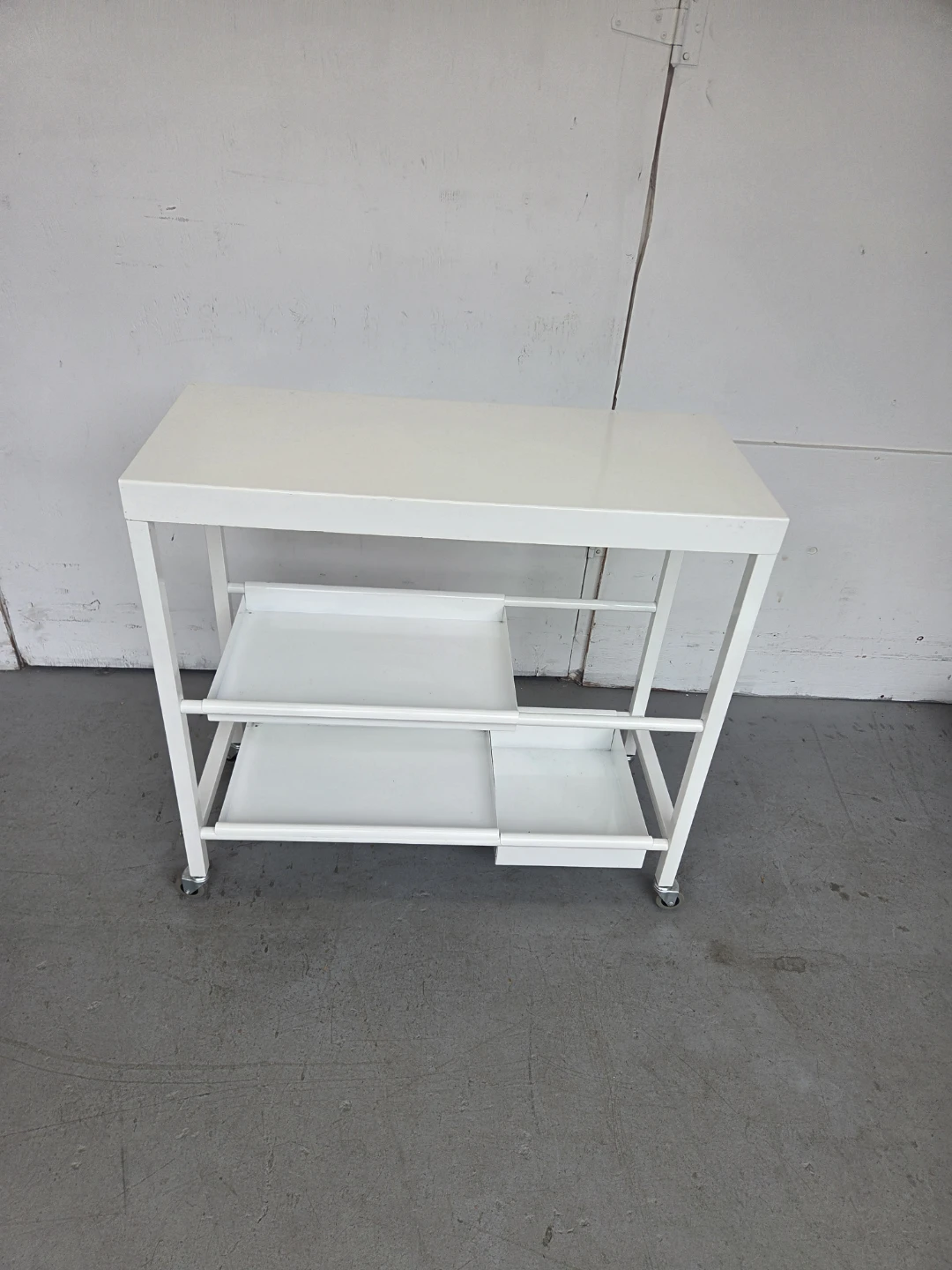 White Rolling Utility Cart with Shelves - photo 3