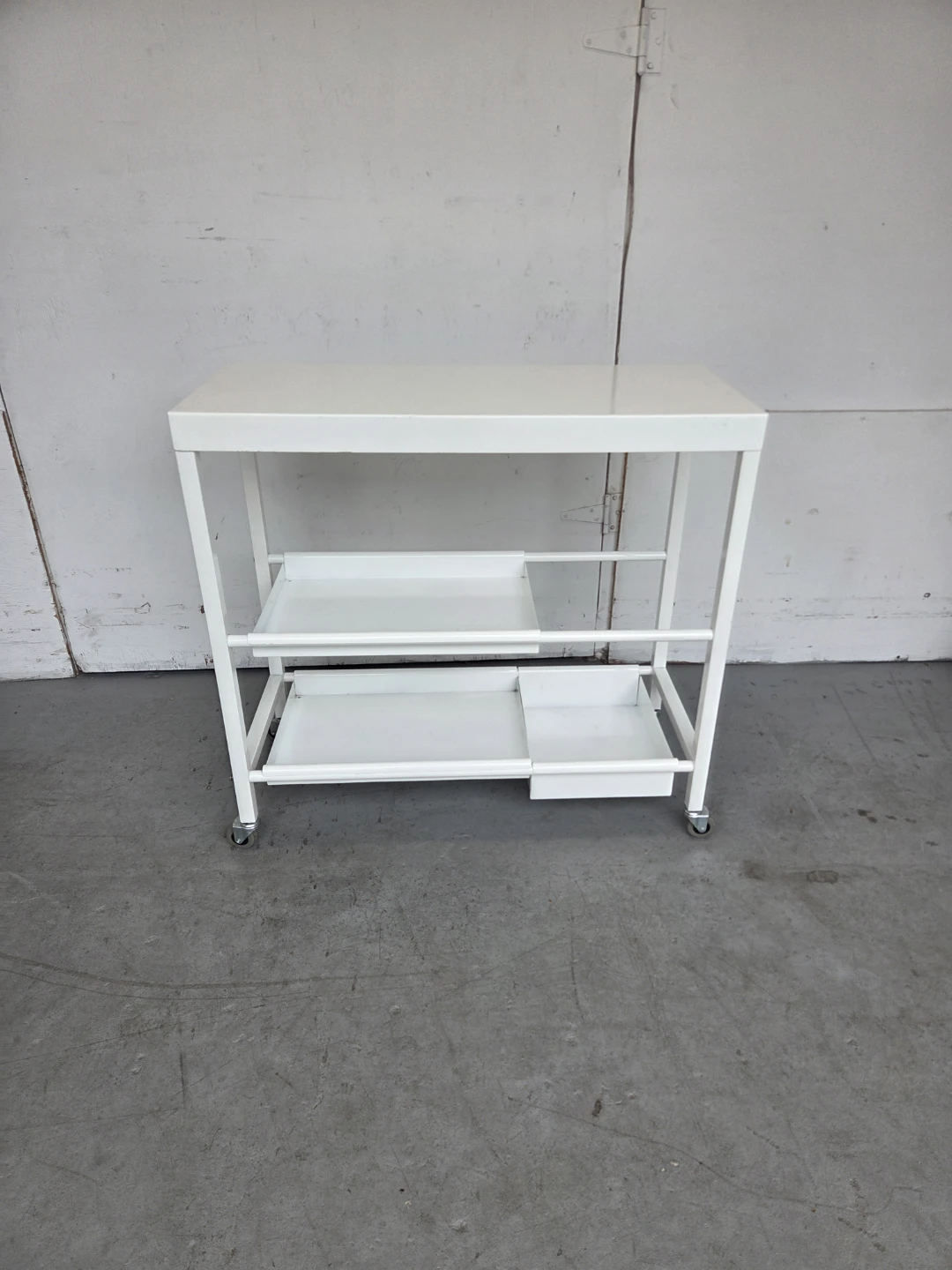 White Rolling Utility Cart with Shelves - photo 4