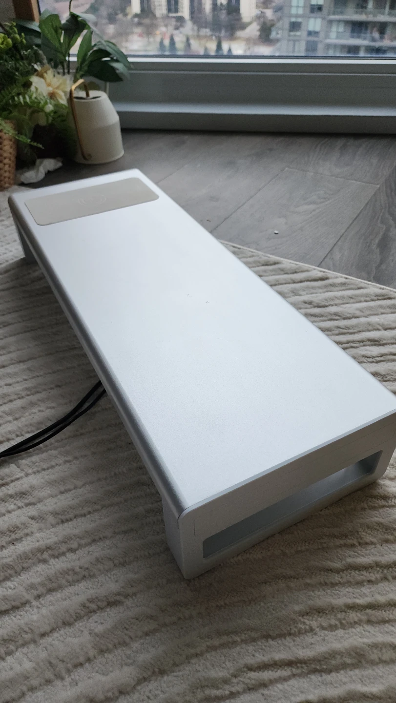 Sleek Monitor Stand Riser with USB Hub and Wireless Charger
