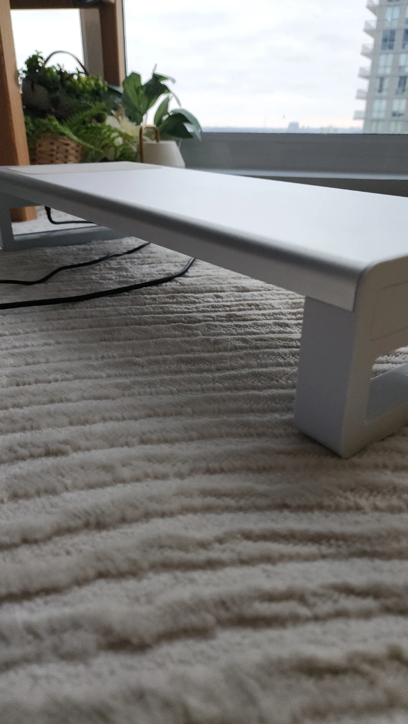 Sleek Monitor Stand Riser with USB Hub and Wireless Charger - photo 4