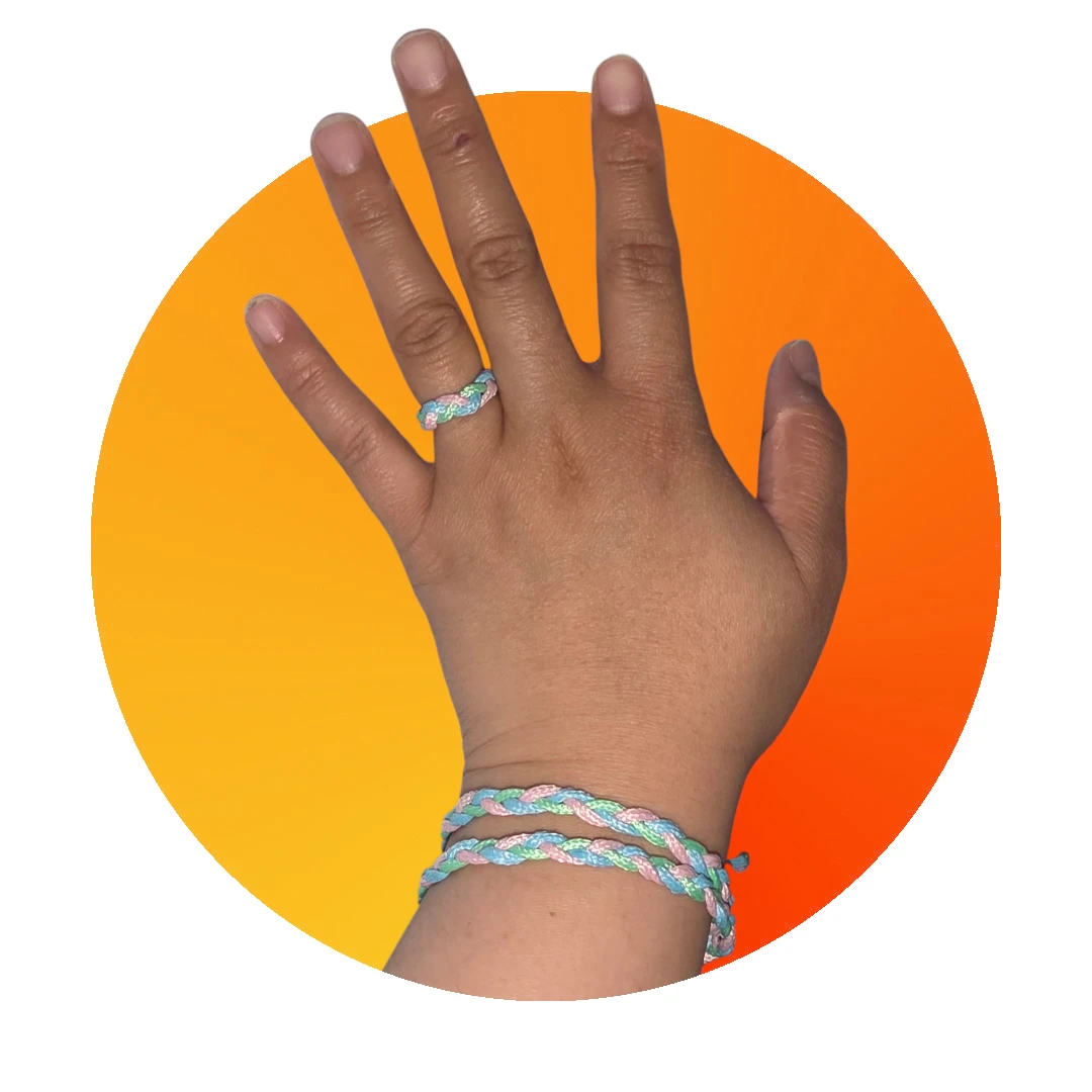 Handmade Braided Bracelet and Ring Set