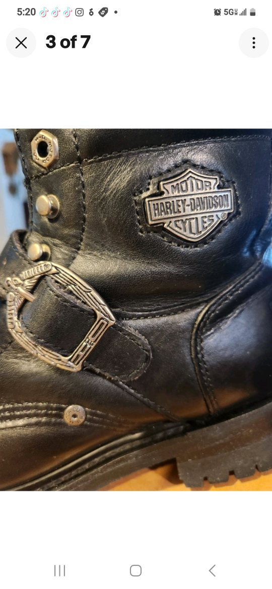 Harley-Davidson Black Leather Motorcycle Boots - photo 5