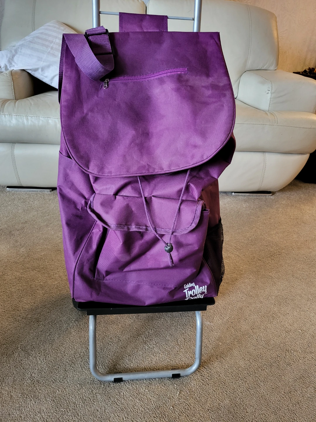 Purple Folding Trolley Bag