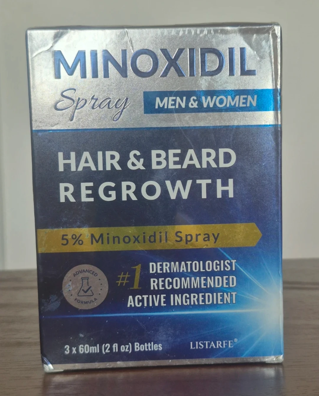 Minoxidil Spray 5% Hair & Beard Regrowth (3 x 60ml Bottles)