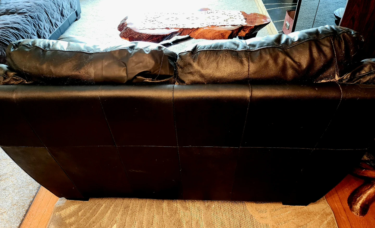 Leather sofa Loveseat - Black - photo 3
