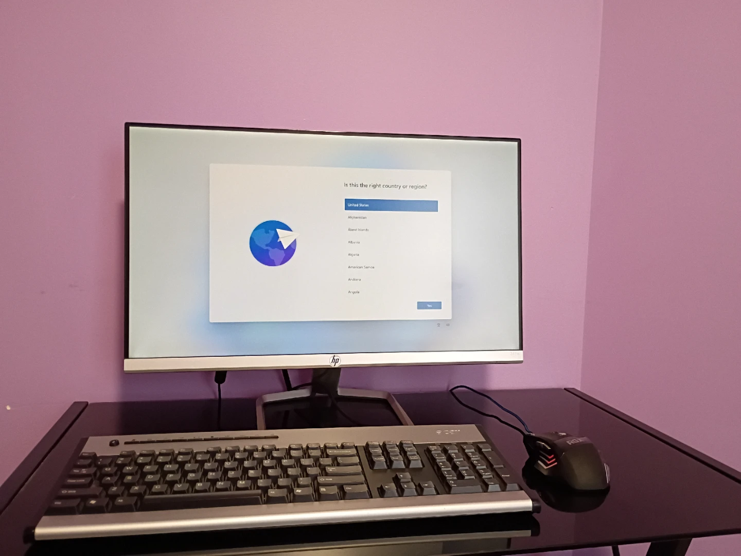 Desktop PC Setup + Monitor + Desk. Ready to Use.