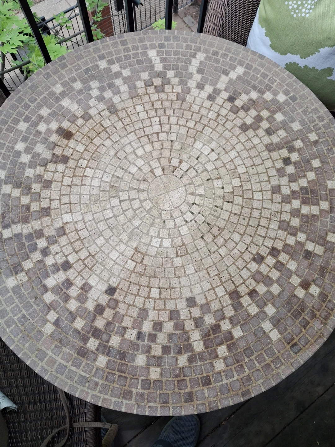 Wicker patio chairs and mosaic table set - photo 3
