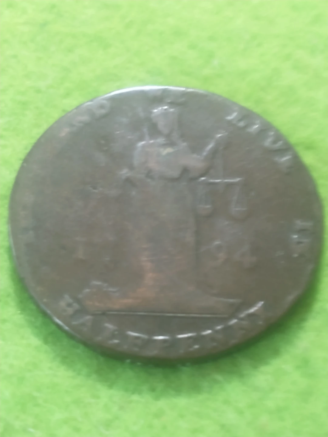 1794 GB Half Penny Coin - photo 2