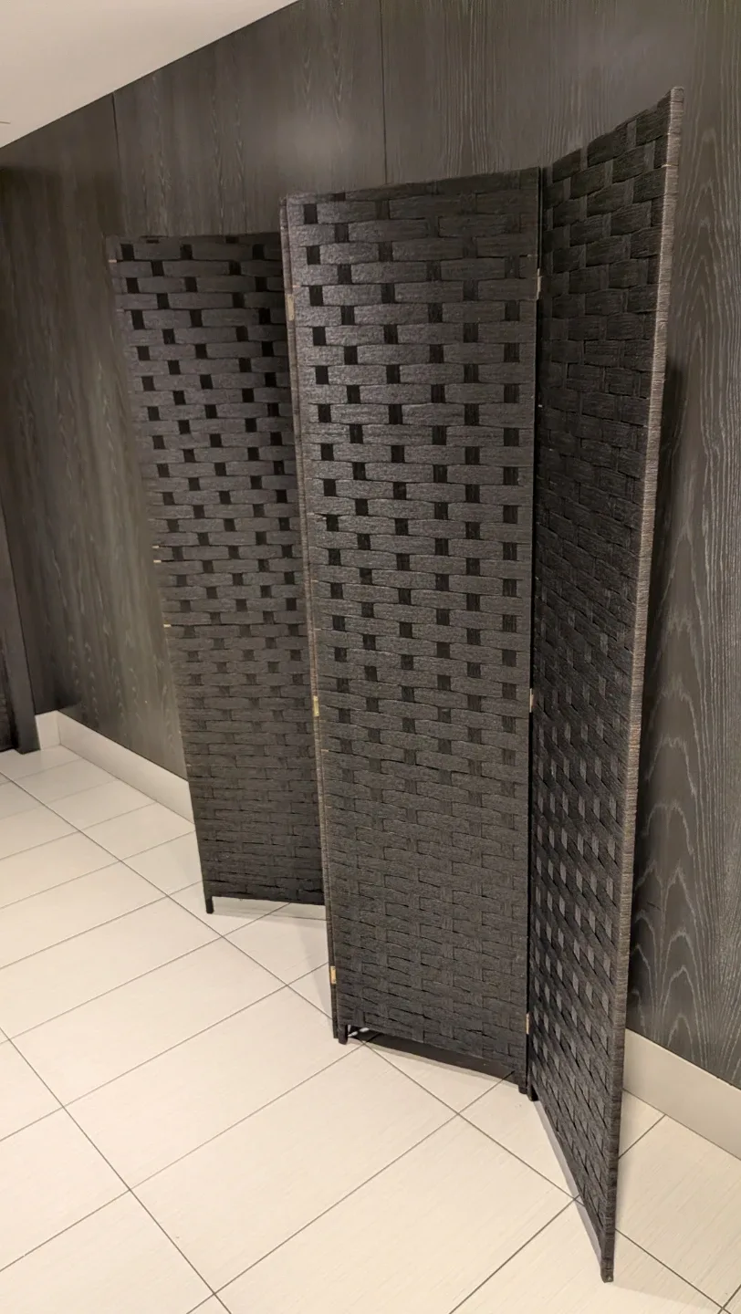 Black 4-Panel Room Divider Screen - photo 2